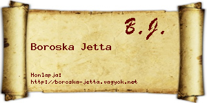 Boroska Jetta névjegykártya